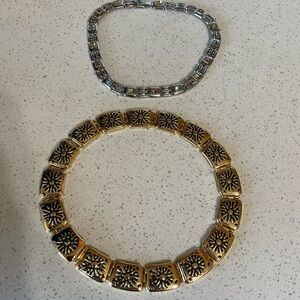 Gold and Silver Women's Necklace Set